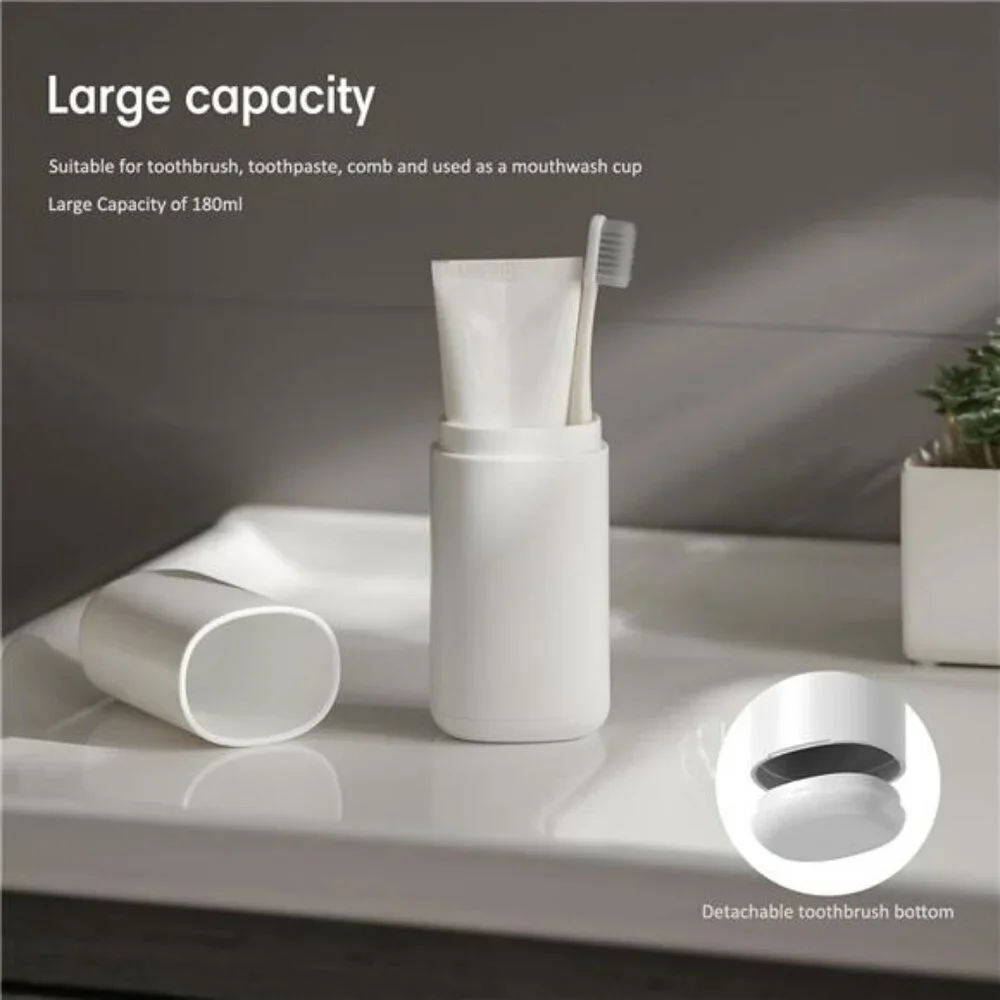 Travel toothbrush case with toothpaste holder and mouthwash cup oral care box